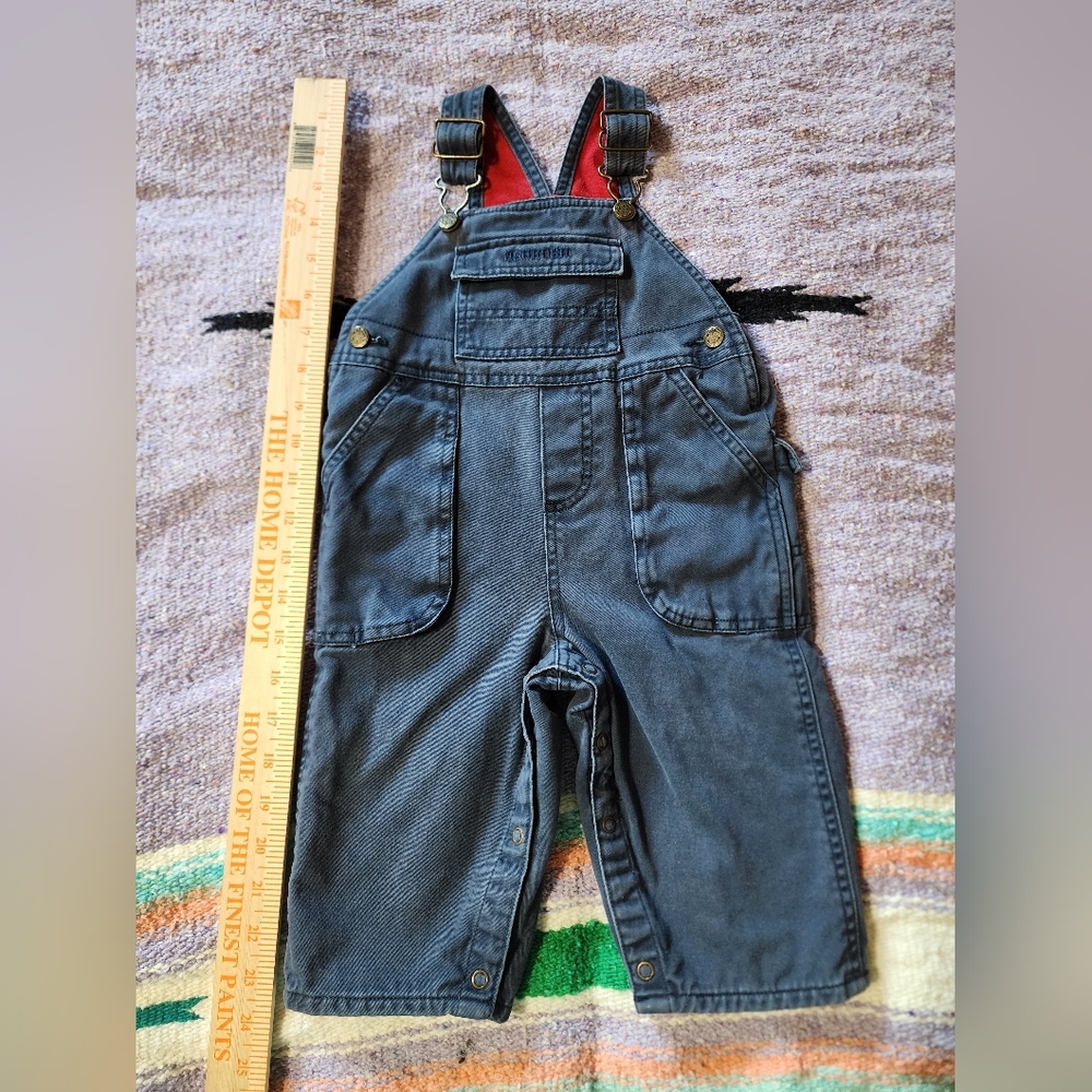 Vintage Oshkosh Lined 100% Cotton Winter Overalls Navy Boys Size 12 Months